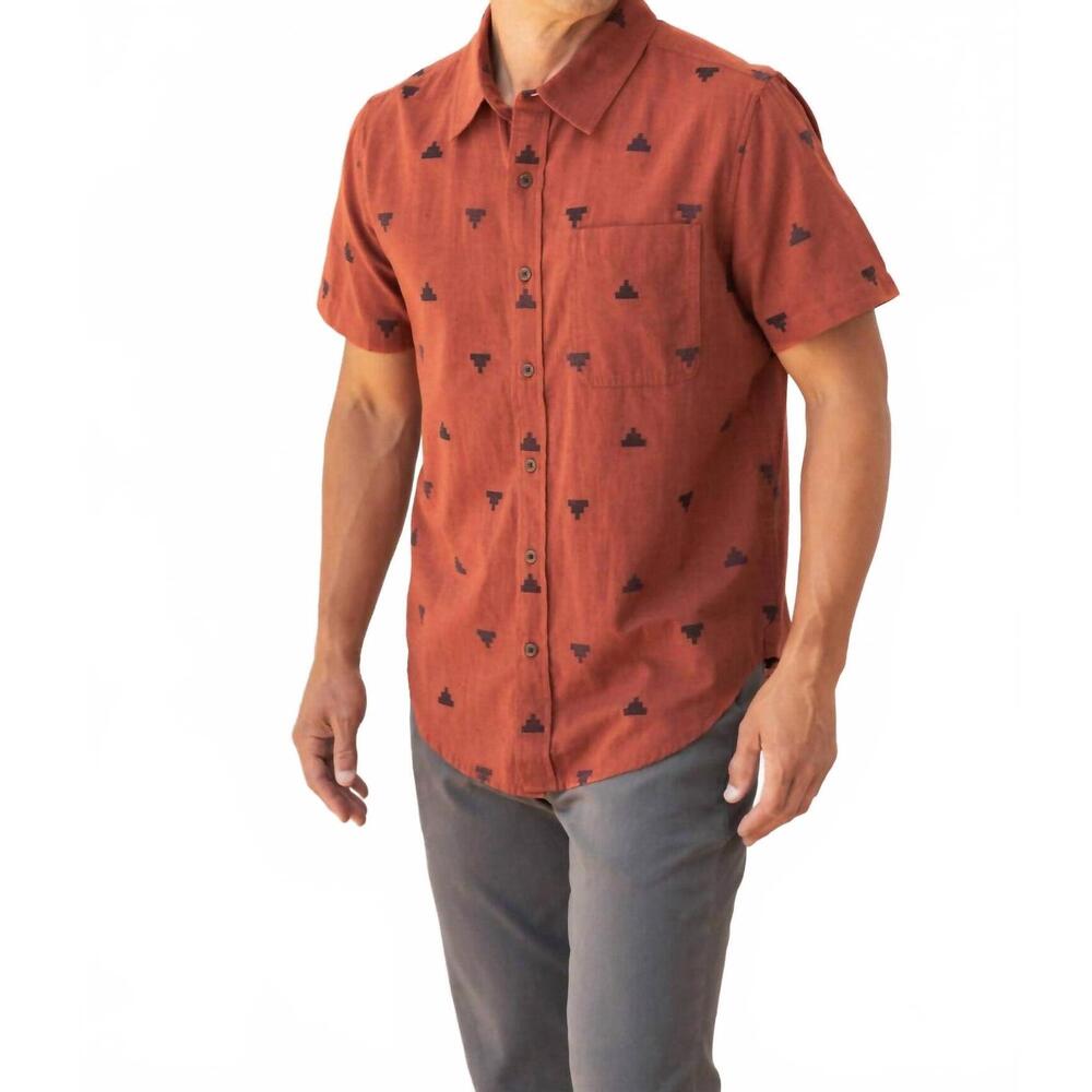 NEW BRIDGE & BURN malcolm shirt top in rust